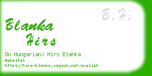 blanka hirs business card